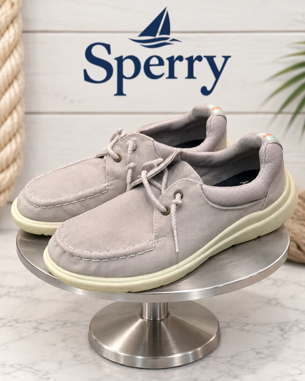 Sperry Lilac Canvas Lace-Up Boat Shoes Women’s Size 8M Style STS87563